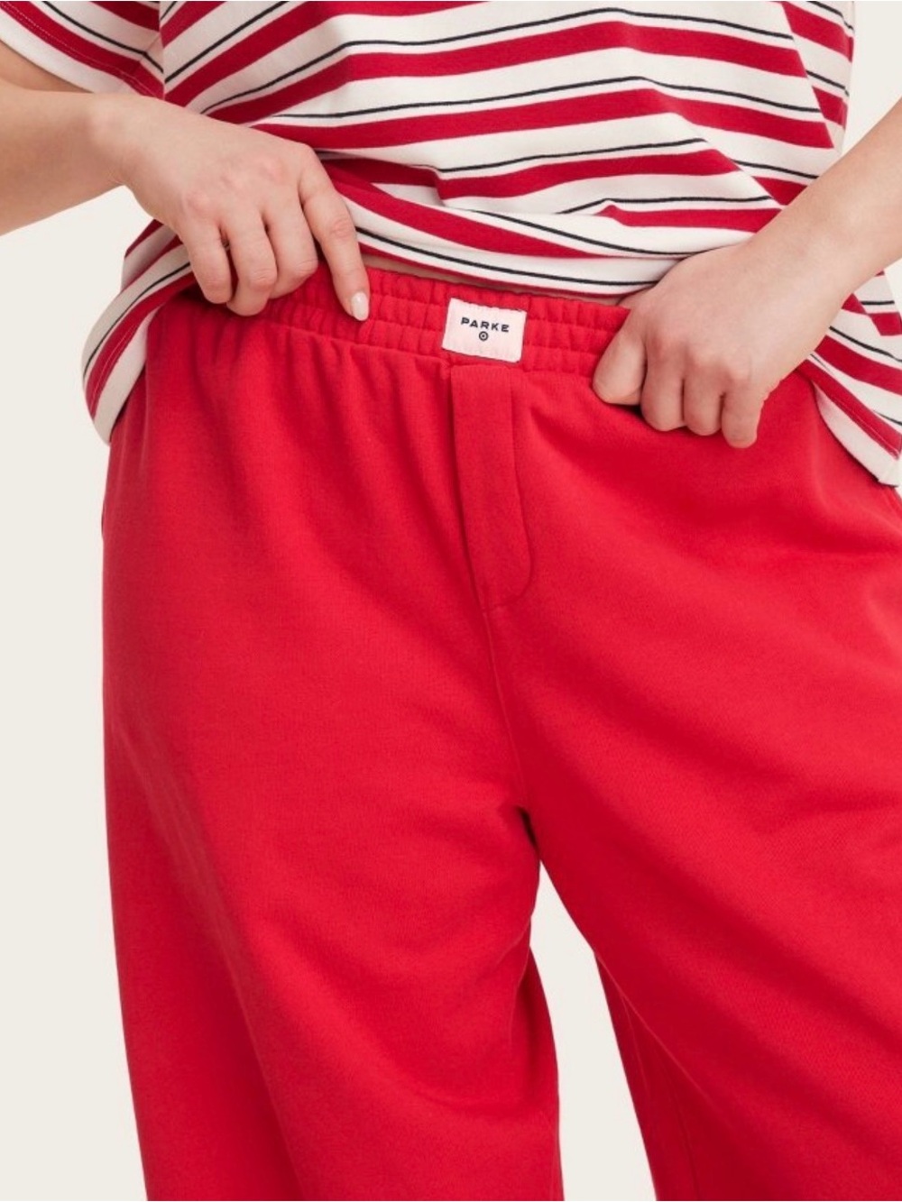 Women's High-Rise Boxer Sweatpants - PARKE x target - Red